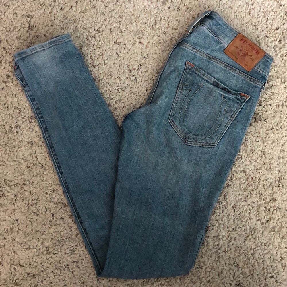 True Religion Jeans with leather patch